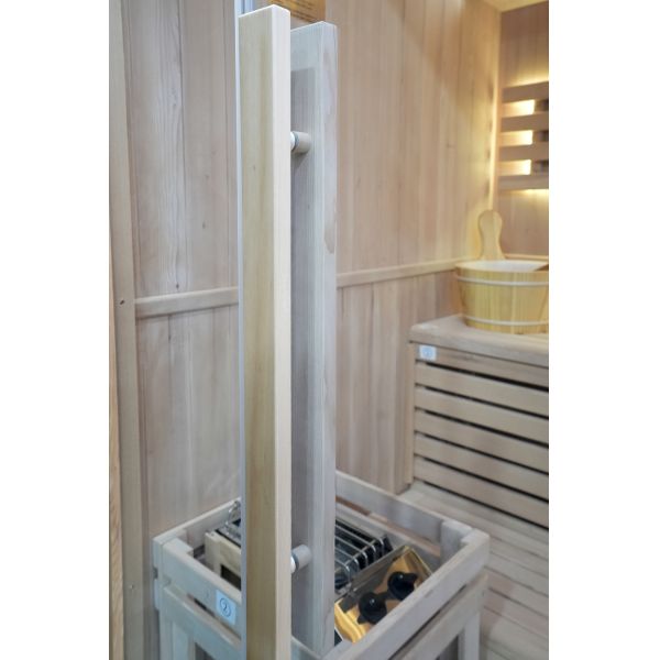 Outdoor Spruce and Red Cedar Shaped Sauna Room