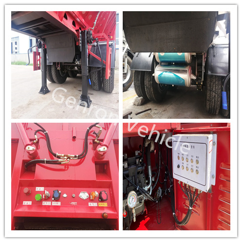 Сверхмощный 3 бренд Genron трейлера тележки коробки гусеницы цапф 60T используемый к пескам доставки