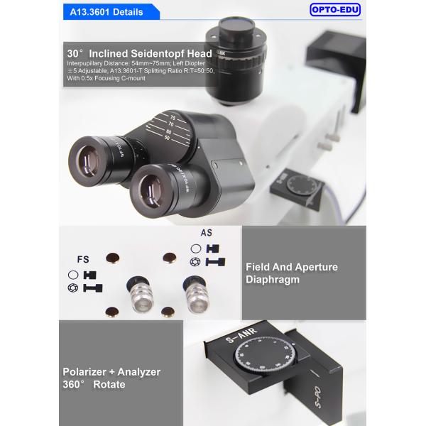 OPTO EDU A13.3601 Binocular Metallurgical Microscope Transmit And Reflect Light