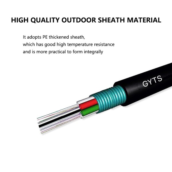 GYTS Outdoor Armored Fiber Optic Cable with G652D Fiber and Multi-Loose Tube Structure in Custom Length