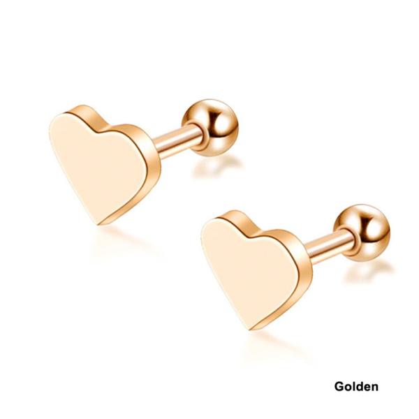 Sweet heart shape stud earrings rose gold plated earrings body piercing jewelry