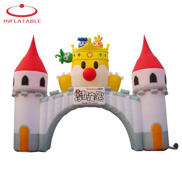 Cartoon Inflatable Finish Arch Customized Advertising For Sport Events