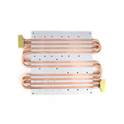 Sistema enterrado completo do dissipador de calor do perfil da placa fria de alumínio fluida da tubulação de calor da placa refrigerando