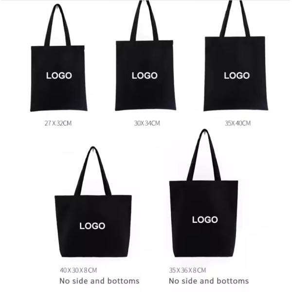 Drawing Blank Black Gift Canvas Tote Bag Shopping Eco Friendly ODM