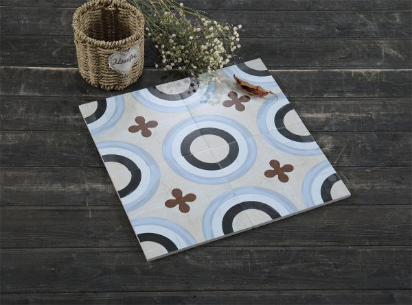 20x20cm Ceramic Rustic Tile Non-Slip Floor Wall Blue Black Beige