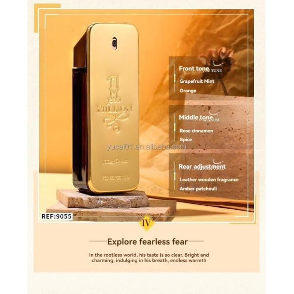 Male Perfume Spray 100mL Gold Millionaire Prive Seductive Wood Scent Leather Fragrance