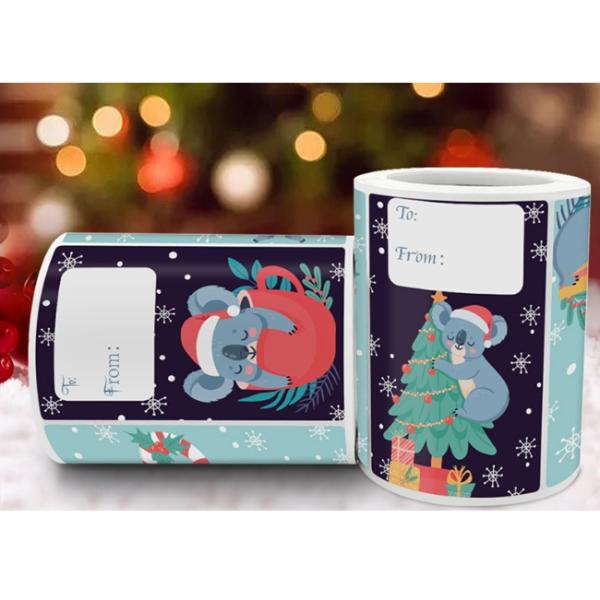 стикер подарка рождества медной доски 0.08mm бумажный обозначает 1inch