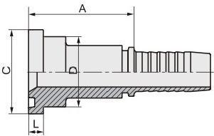 Stainless Steel Pressure SAE Hydraulic Hose Flange Fitting 6000 Psi 87611 Connector