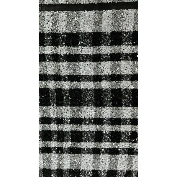 Tissu brodé à feuilles luxueuses en paillettes de mode