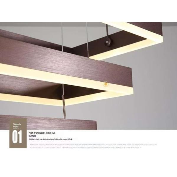 Tercera planta Sala de estar pequeña lámpara de candelabros modernos sencillos rectangulares Iluminación nórdica Salón Restaurante Bar Iluminación colgante