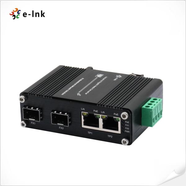 Mini Industrial 2 puertos 90W PoE + 2 puertos SFP Ethernet DIN Tipo de ferrocarril de grado endurecido 90W PoE