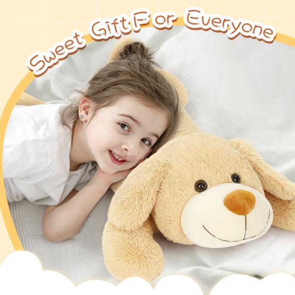 MorisMos 32 Giant Puppy Dog Stuffed Animal Cute Large Plush Toy and Body Pillow for Kids Bear Type