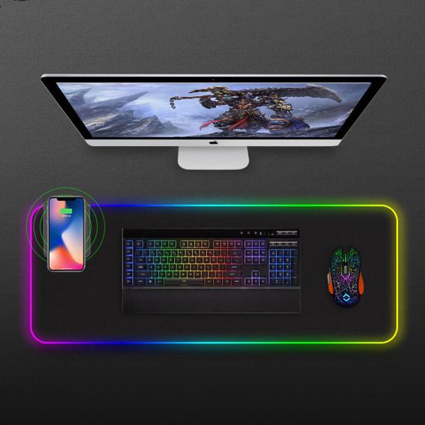 Electric Charger Multifunction Desktop Gaming Computer Custom Logo Waterproof Wireless Charging Mouse Pad 12V/1.25A