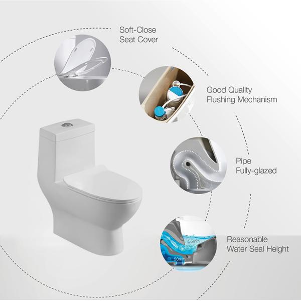 Chaozhou 2023 China Suppliers Dual Flush One Piece Wc Ceramic Single Unit Toilet SWM8601