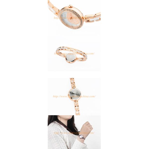 KM20 Fashion Women Bracelet Bangle Stainless Steel Crystal Dial Quartz Analog Wrist Watch