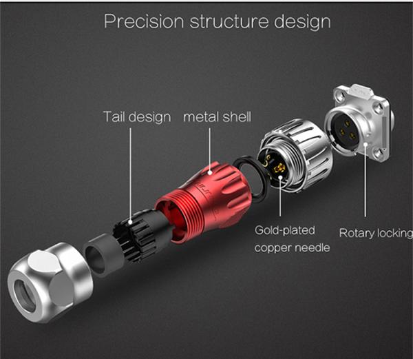 CNLINKO Waterproof Electrical Male Female Connector 3 Pole Wire Plug Socket 3 Pin Power Connector
