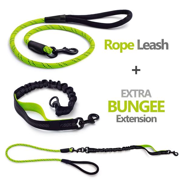 No Slip Reflective Dog Leash Heavy Duty Rope Anti - Pull For Shock Absorption