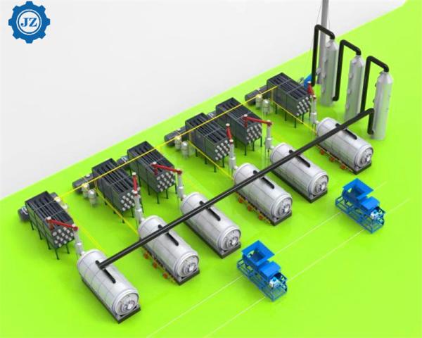 Industrial Continuous Scrap Tyre Rubber Power Recycling To Fuel Oil Machine