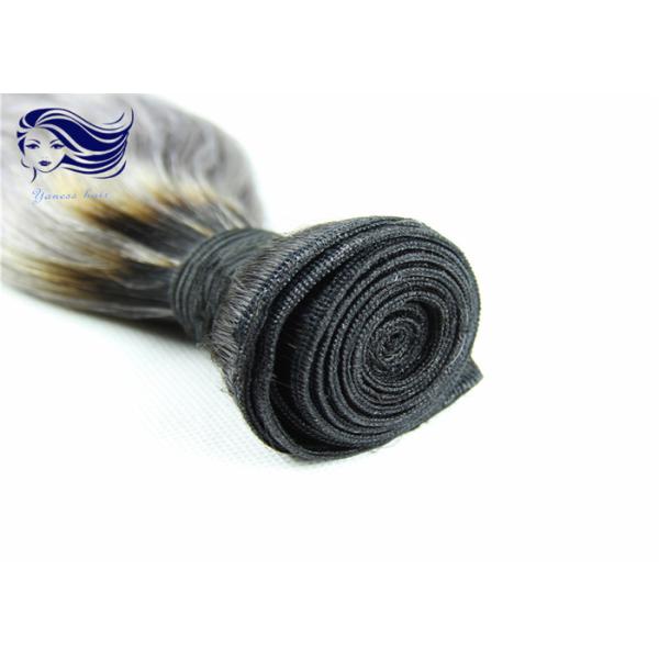 Серые покрашенные Ombre волосы объемной волны выдвижений человеческих волос бразильские