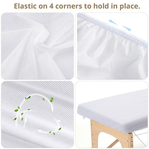 Disposable Fitted Massage Table Sheets Spa Bed Covers, Breathable Non Woven Fabric Massage Table Protective Cover