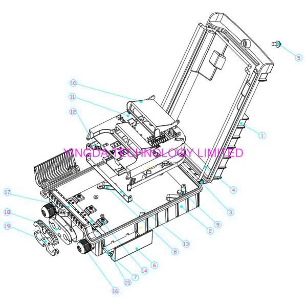 IP65 Fiber Optic Splitter Box Black White PC Ftth Fiber Distribution Box