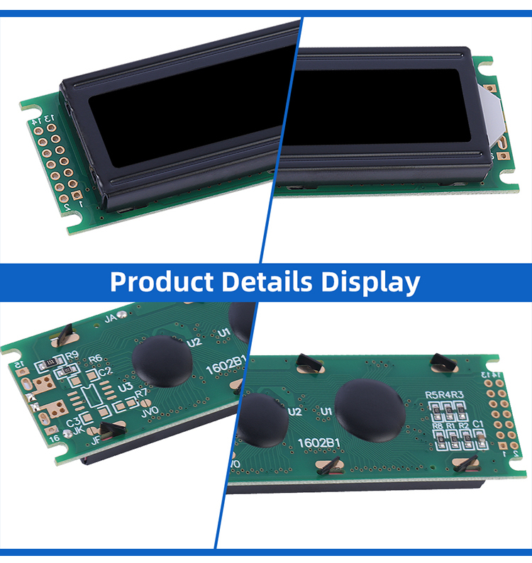 BTN Black Film 1602B1 Multiple Font Character Screen 2*16 LCD LCM Module ST7066U Multi Language LCD Module