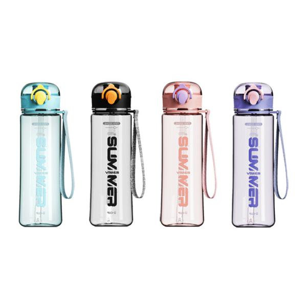 Customized 16oz 500ML Tritan Plastic Sport Bottles with Straw BPA Free