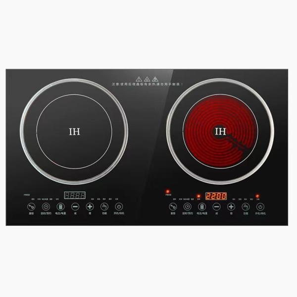 2 Burner Plates Gas Stove and Electric Double Stove Induction Cooker for Kitchen Cooking