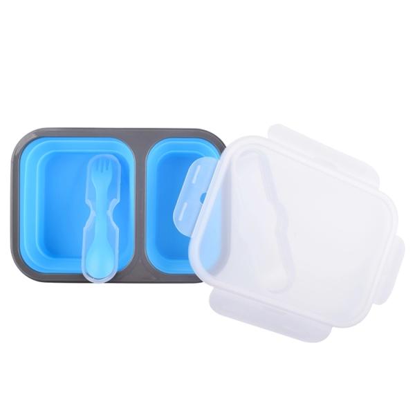 2 Compartment Lunch Box Silicone Household Products Collapsible Lunch Containers