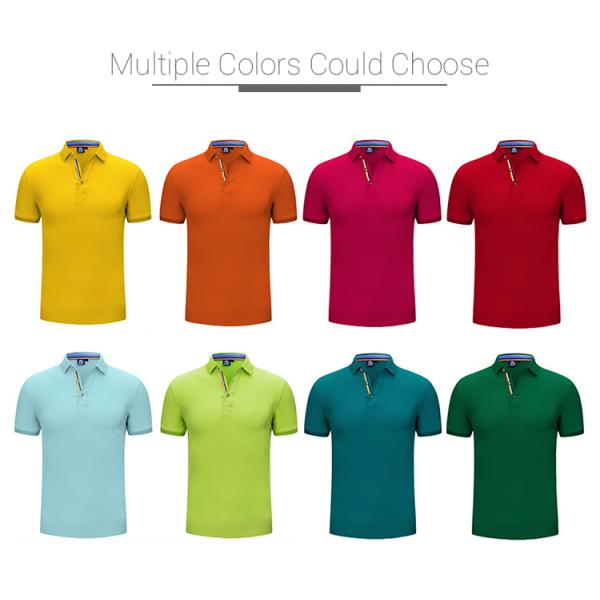 Embroidered  Quick Dry Slim Fit Work Polo Shirts  Cotton Plain Solid Color Classic Design
