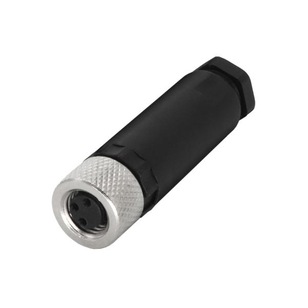 KRONZ Alloy Black A/B-coding M8 Circular Connector Waterproof Screw Locking 3/4/5 Pin Female Industrial Connector