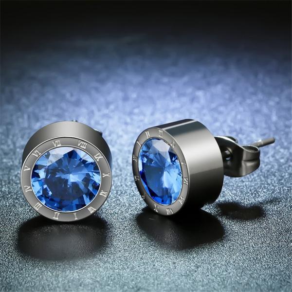 Yellow Gold Plated Stainless Steel Trendy Stud Earrings For men and Women Inlaid With AAA CZ Zircon Stone