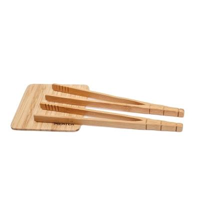 Cooking Wooden Tongs Bamboo Toast Tongs For Cheese Bacon Muffin Fruits Bread
