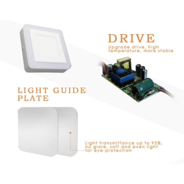 Round Shape Double Color LED Panel Light Dimmable 4500K Neutral White