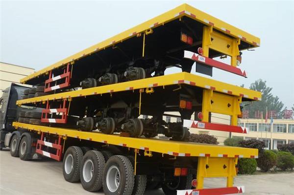 20ft 40ft Flat Bed Semi Trailer with 60 Ton Carry Capacity Flatbed Tractor Trailer