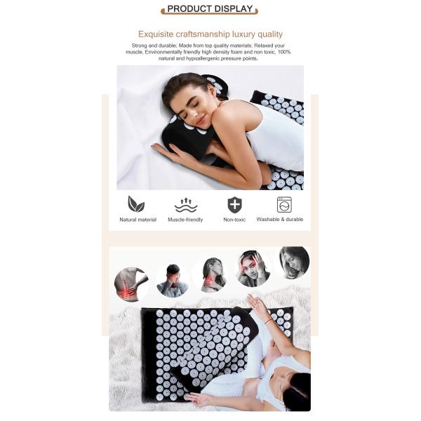 Сбросьте Sciatic пусковую площадку точечного массажа черноты циновки йоги точечного массажа массажа 66*24cm