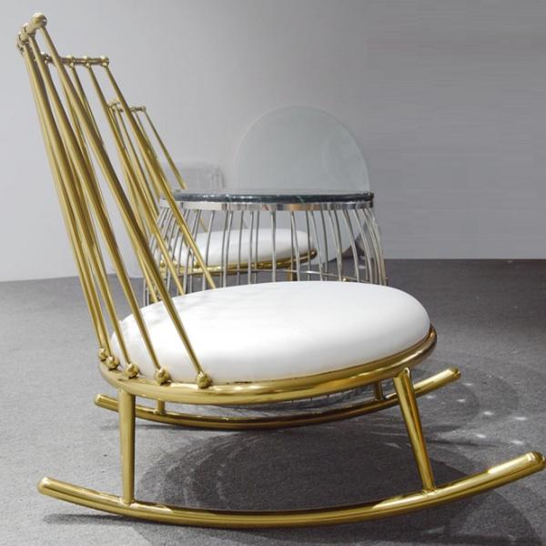 Modern Design Leisure Stainless Steel Armless Sofa chair Rocker Chair for Hotel Living room