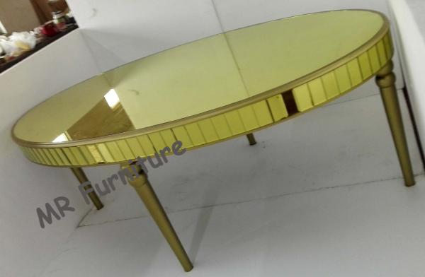 Oval Glass Top Tables For Kitchen , Deluxe Glass Dining Table With Wooden Legs