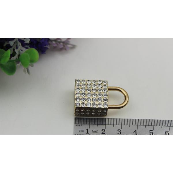 China manufacturer zinc alloy light gold diamond decorative square padlocks