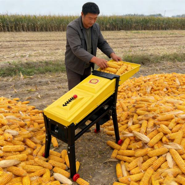 Electric Corn Sheller Machine 1500kg/h Capacity Steel Maize Threshing Machine