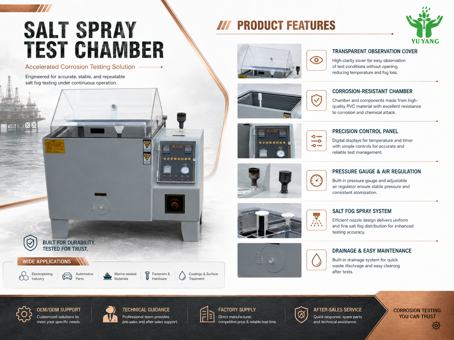 360° Uniform Spray Electronic Salt Spray Tester for Aerospace Test