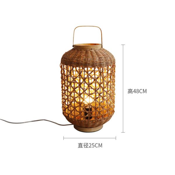 Retro Hemp Rope Rattan Woven Lamp Shade For Living Room Bedroom