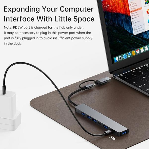 Алюминиевый сплав 7 в 1 USB разделитель для ноутбука настольного ПК Приемлемо OEM / ODM