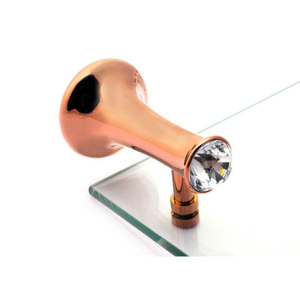 Цинковый сплав и кристаллический аксессуар для ванной комнаты одностеклянная полка Розовое золото