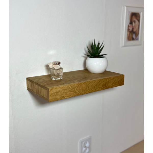 Floating Secret Compartment Shelf Description for Organizing Valuables in Rustic Oak
