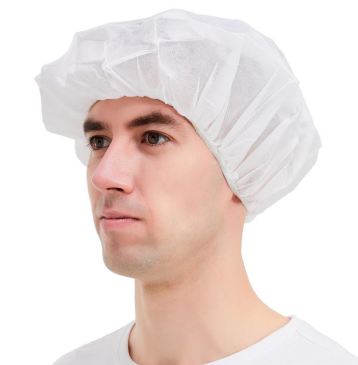 Hubei Haixin Breathable SMS Bouffant Surgical Caps Eco Friendly Dust Free Food Hat PP Nonwoven Disposable Round Cap Wholesale