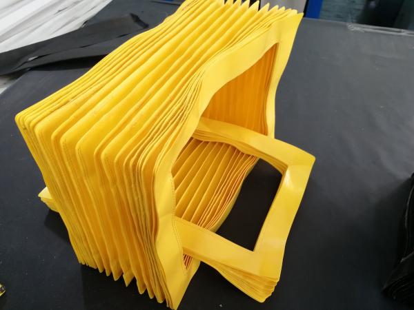 high quality sewn bellows yellow or black color  design to protect cover for waterjet cutting  machine