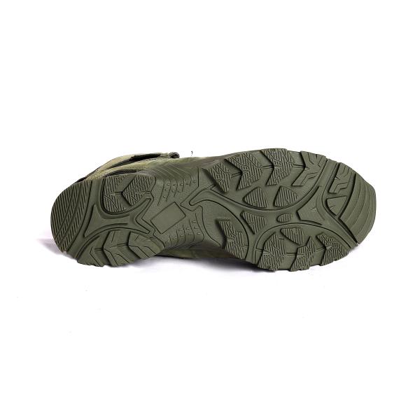 Fábrica de calzado de Shengjie Estilo de combate Botas de punta baja Ligero Respirante de malla verde superior Calzado al aire libre