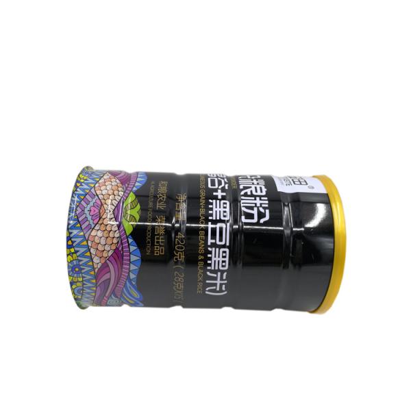 CMYK que imprime em volta da caixa da lata de lata do metal para o pó 420g do feijão preto