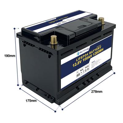 Bely Energy 12V 100AH LiFePo4 Battery For Marine Boats 3 Year Warranty